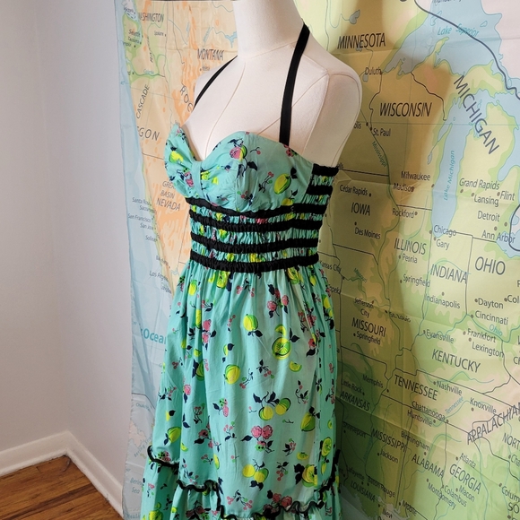 Betsey Johnson Vintage Y2K Lemon Halter Dress - Picture 4 of 16